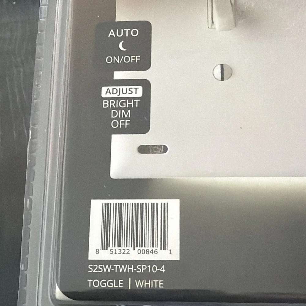 Snap Power LED Illuminated Cover Plate For Double Gang Switch White Auto On/Off